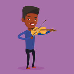 Image showing Man playing violin vector illustration.