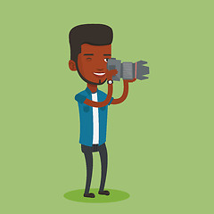 Image showing Photographer taking photo vector illustration.