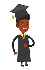 Image showing Graduate giving thumb up vector illustration.