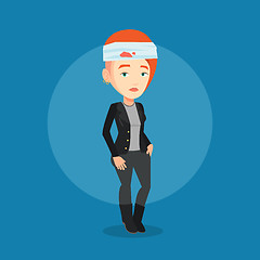 Image showing Man with injured head vector illustration.