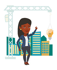 Image showing Woman having business idea vector illustration.