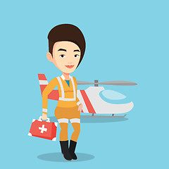 Image showing Doctor of air ambulance vector illustration.