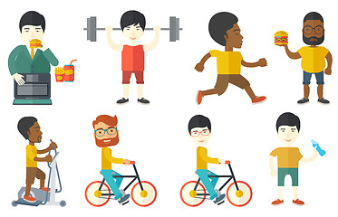 Image showing Vector set of sport characters.