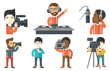 Image showing Vector set of media people characters.