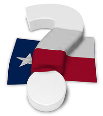 Image showing question mark and flag of texas - 3d illustration