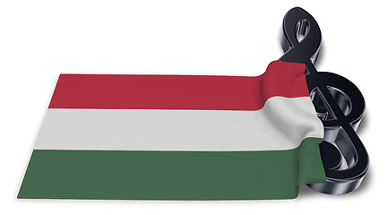 Image showing clef symbol symbol and hungarian flag - 3d rendering