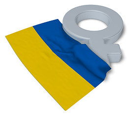 Image showing symbol for feminine and flag of the ukraine - 3d rendering