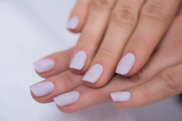 Image showing woman fingers with french manicure