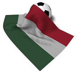 Image showing soccer ball and flag of hungary - 3d rendering