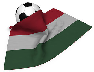 Image showing soccer ball and flag of hungary - 3d rendering