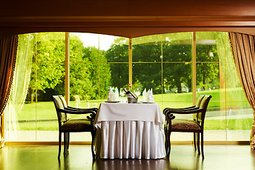 Image showing served restaurant table ready for romantic date