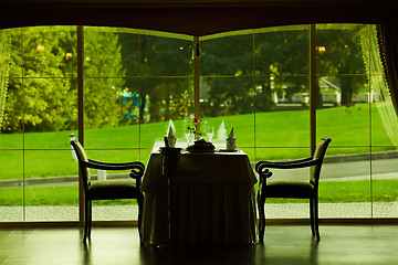 Image showing served restaurant table ready for romantic date