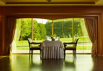 Image showing served restaurant table ready for romantic date