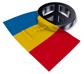 Image showing peace symbol and flag of romania - 3d rendering