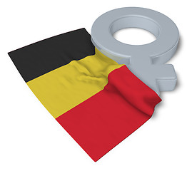 Image showing symbol for feminin and flag of belgium - 3d rendering