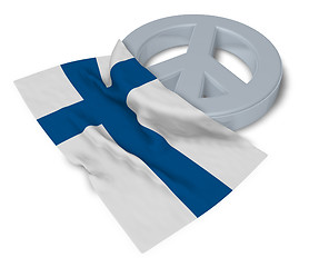 Image showing peace symbol and flag of finland - 3d rendering