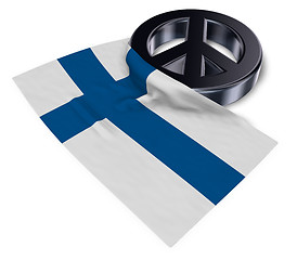 Image showing peace symbol and flag of finland - 3d rendering