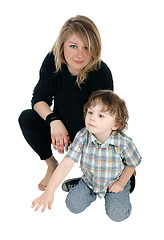 Image showing Portrait of mother with son.