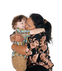 Image showing Nanny hugging the little boy.  