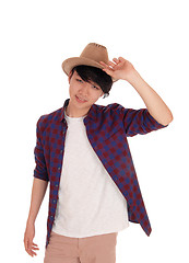 Image showing Handsome Asian man with hat.