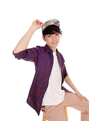 Image showing Handsome Asian man with cap.