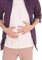 Image showing Young man with stomach pain.