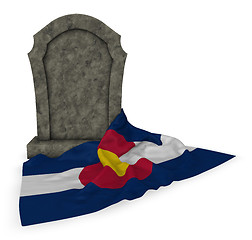 Image showing gravestone and flag of colorado - 3d rendering