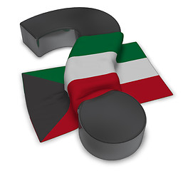 Image showing question mark and flag of kuwait - 3d rendering