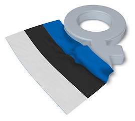 Image showing symbol for feminine and flag of estonia - 3d rendering