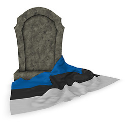 Image showing gravestone and flag of estonia - 3d rendering