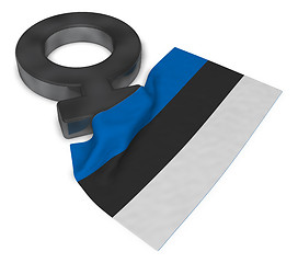 Image showing symbol for feminine and flag of estonia - 3d rendering