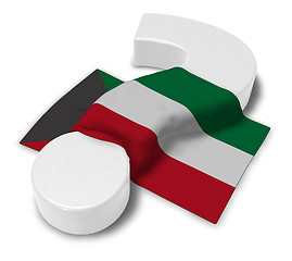 Image showing question mark and flag of kuwait - 3d rendering