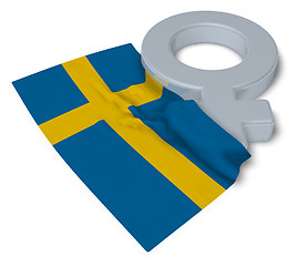 Image showing female symbol and flag of sweden - 3d rendering