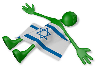 Image showing dead cartoon guy and flag of israel - 3d illustration