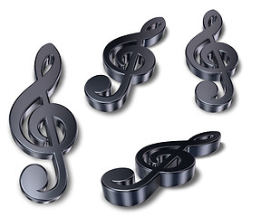 Image showing metal clefs on white background - 3d rendering