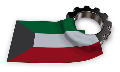 Image showing gear wheel and flag of kuwait - 3d rendering