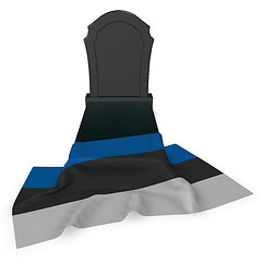 Image showing gravestone and flag of estonia - 3d rendering