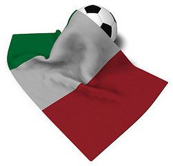 Image showing soccer ball and flag of italy - 3d rendering