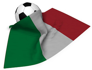 Image showing soccer ball and flag of italy - 3d rendering