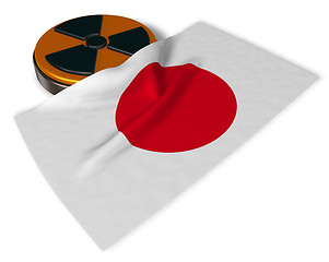 Image showing nuclear symbol and flag of japan on white background - 3d illustration