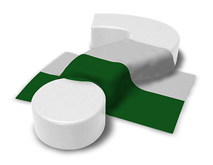 Image showing question mark and flag of saxony - 3d illustration