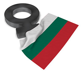 Image showing symbol for feminine and flag of bulgaria - 3d rendering