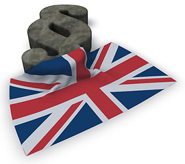 Image showing paragraph symbol and flag of the uk - 3d rendering