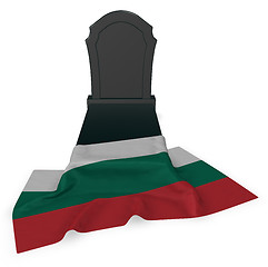 Image showing gravestone and flag of bulgaria - 3d rendering