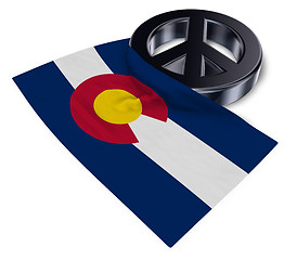 Image showing peace symbol and flag of colorado - 3d rendering