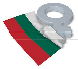 Image showing symbol for feminine and flag of bulgaria - 3d rendering