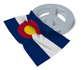Image showing peace symbol and flag of colorado - 3d rendering