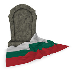 Image showing gravestone and flag of bulgaria - 3d rendering