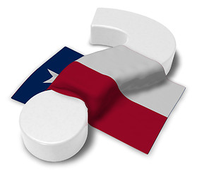 Image showing question mark and flag of texas - 3d illustration