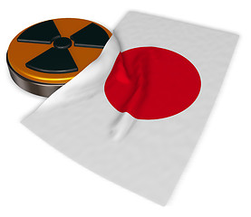 Image showing nuclear symbol and flag of japan on white background - 3d illustration